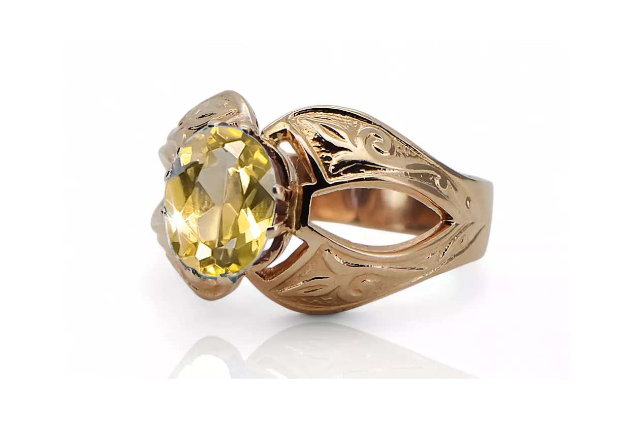 Original Vintage 14K Rose Gold Yellow Peridot Ring Vintage style vrc135r Original Vintage 14K Rose Gold Yellow Peridot Ring Vintage style vrc135r